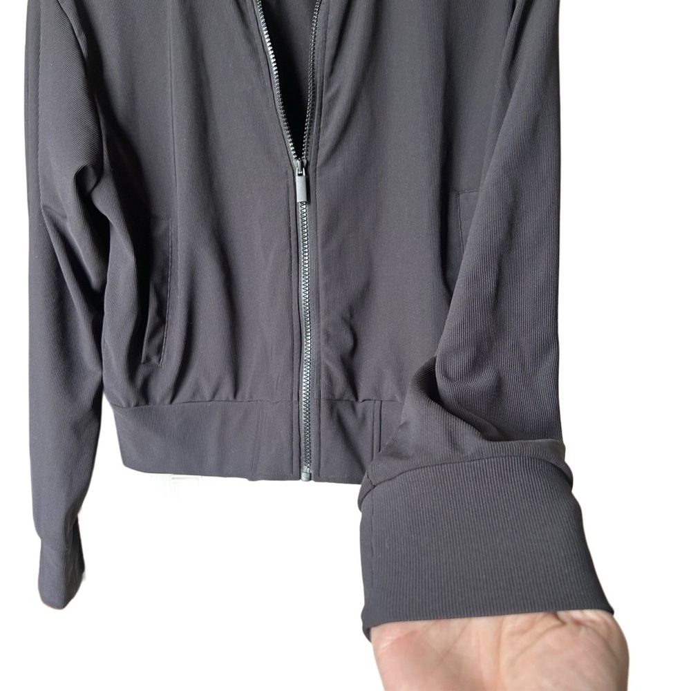 🖤 MOVE THEOLOGY Black Zip-Up Bomber Jacket L SportyVibes - Picture 6 of 10